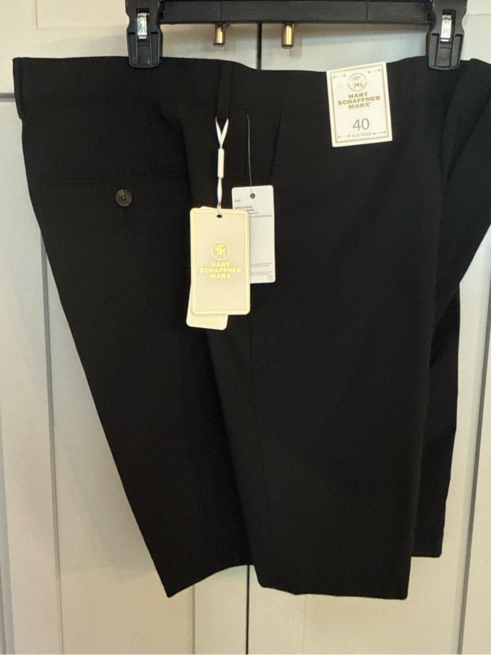 Hart Schaffner Marx Men’s Black Sorona Solid Flat Front Dress Shorts 40” Waist